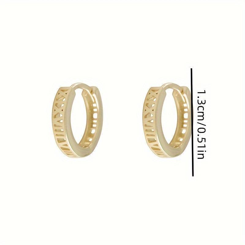 4pcs Women's Roman Numeral Ear Clips for Daily Wear